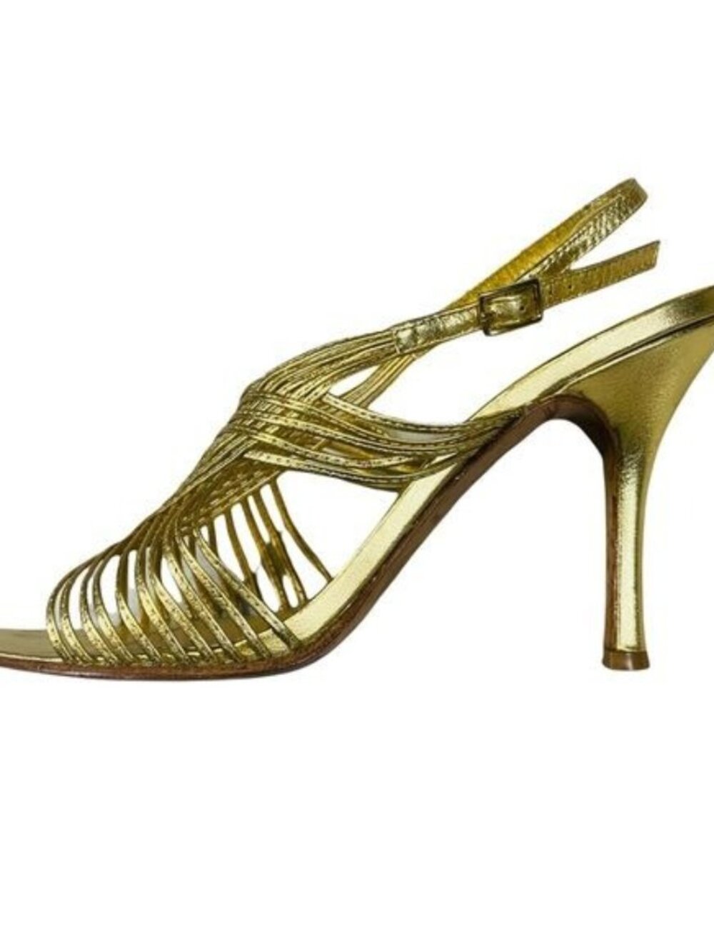 Aldo Gold Metallic Strappy Stiletto Heels